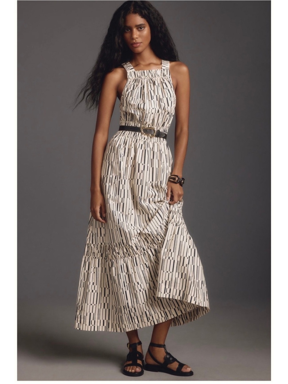 Anthropologie Somerset Maxi Dress Poplin Halter Edition Cotton Print 2X